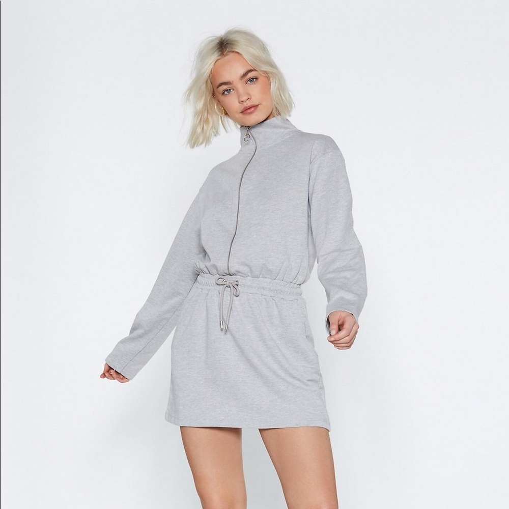 Gray Sweatshirt Dress